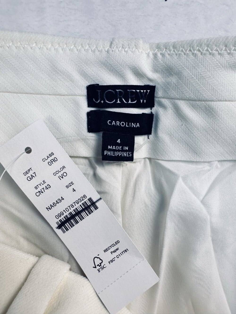 J.Crew Carolina Dress Wool Pant In Bouclé Ivory Sz 4 Work-Night Out NWT #CN743 - Picture 8 of 15